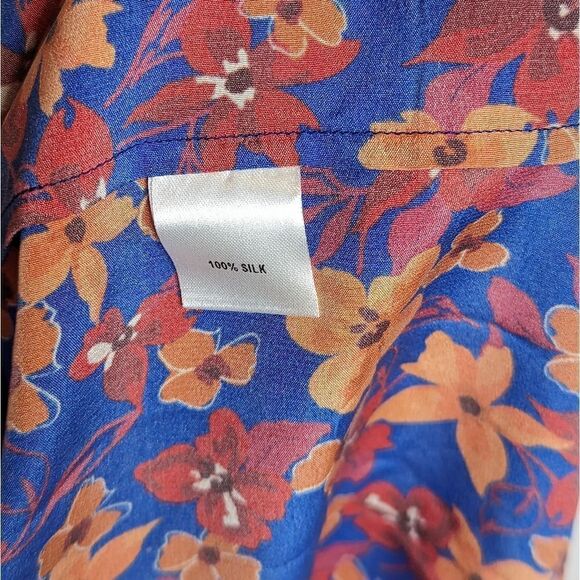 Tucker Juliette Dress Teal Petals in Starlight in Silk Crepe de Chine Midi - Picture 7 of 10